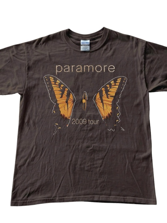 Gildan Tops - Paramore 2009 Butterfly Tour Shirt- Brown Band Merch